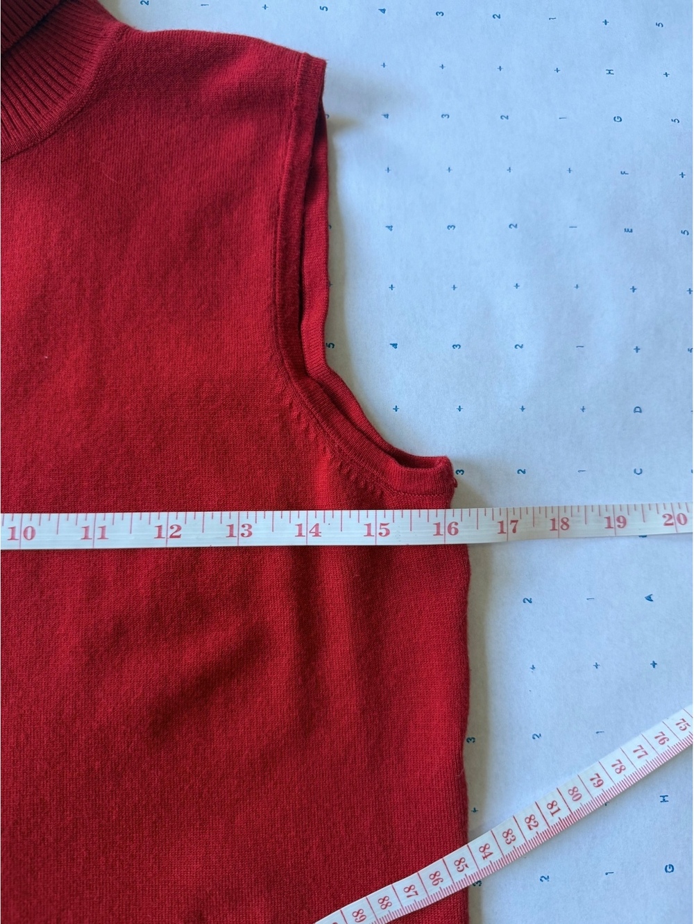 Cable & Gauge Red Sleeveless Turtleneck Knit Sweater Top S - Picture 5 of 8